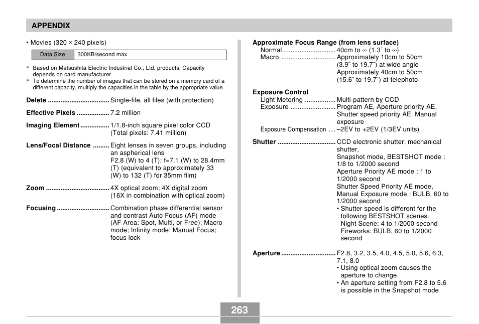 Casio EX-P700 User Manual | Page 263 / 267