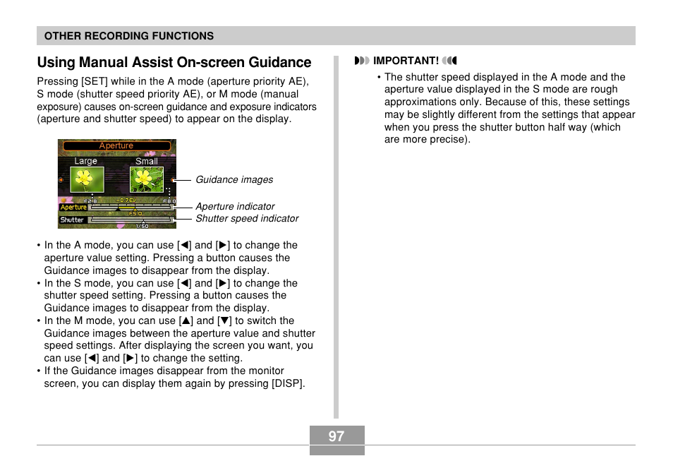 Using manual assist on-screen guidance | Casio EX-P700 User Manual | Page 97 / 267