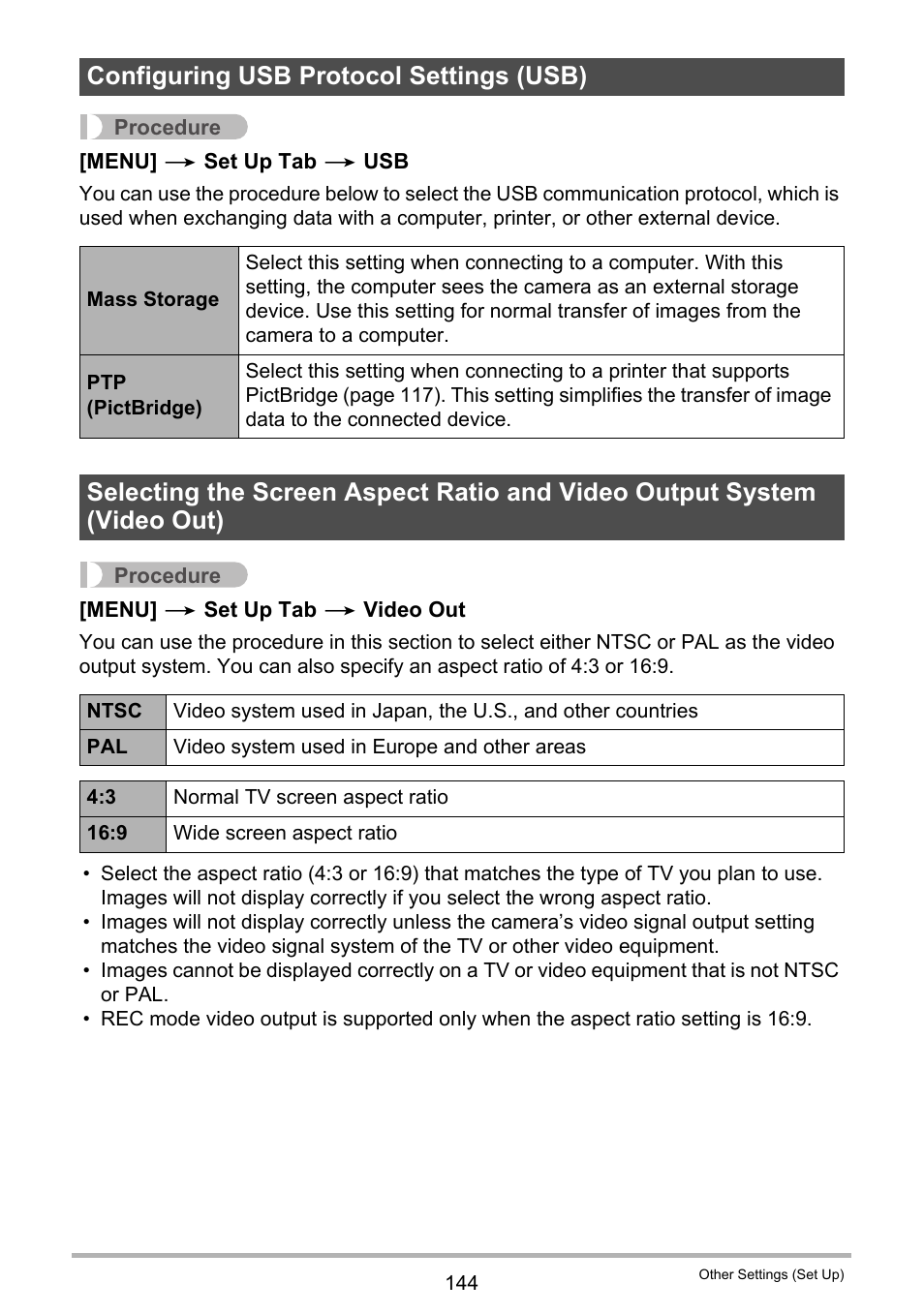 Configuring usb protocol settings (usb) | Casio EX-F1 User Manual | Page 144 / 186