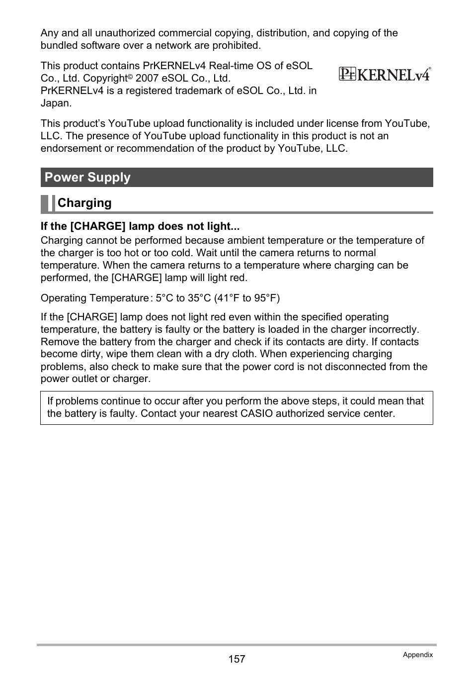 Power supply, Charging | Casio EX-F1 User Manual | Page 157 / 186