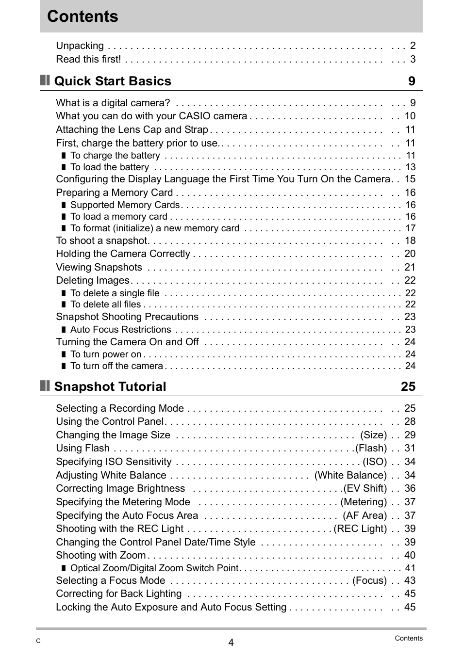 Casio EX-F1 User Manual | Page 4 / 186