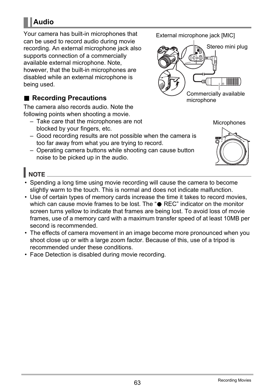 Audio | Casio EX-F1 User Manual | Page 63 / 186
