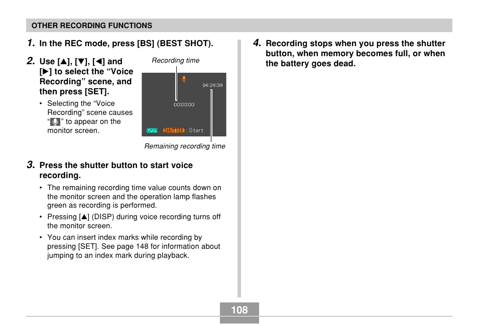 Casio EX-Z7 User Manual | Page 108 / 253