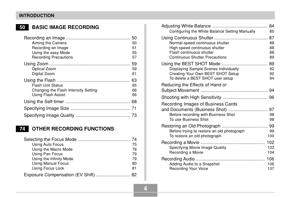 Casio EX-Z7 User Manual | Page 4 / 253