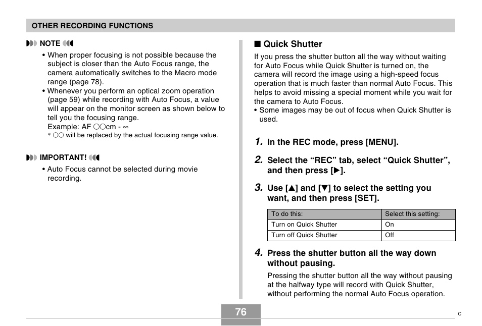 Casio EX-Z7 User Manual | Page 76 / 253