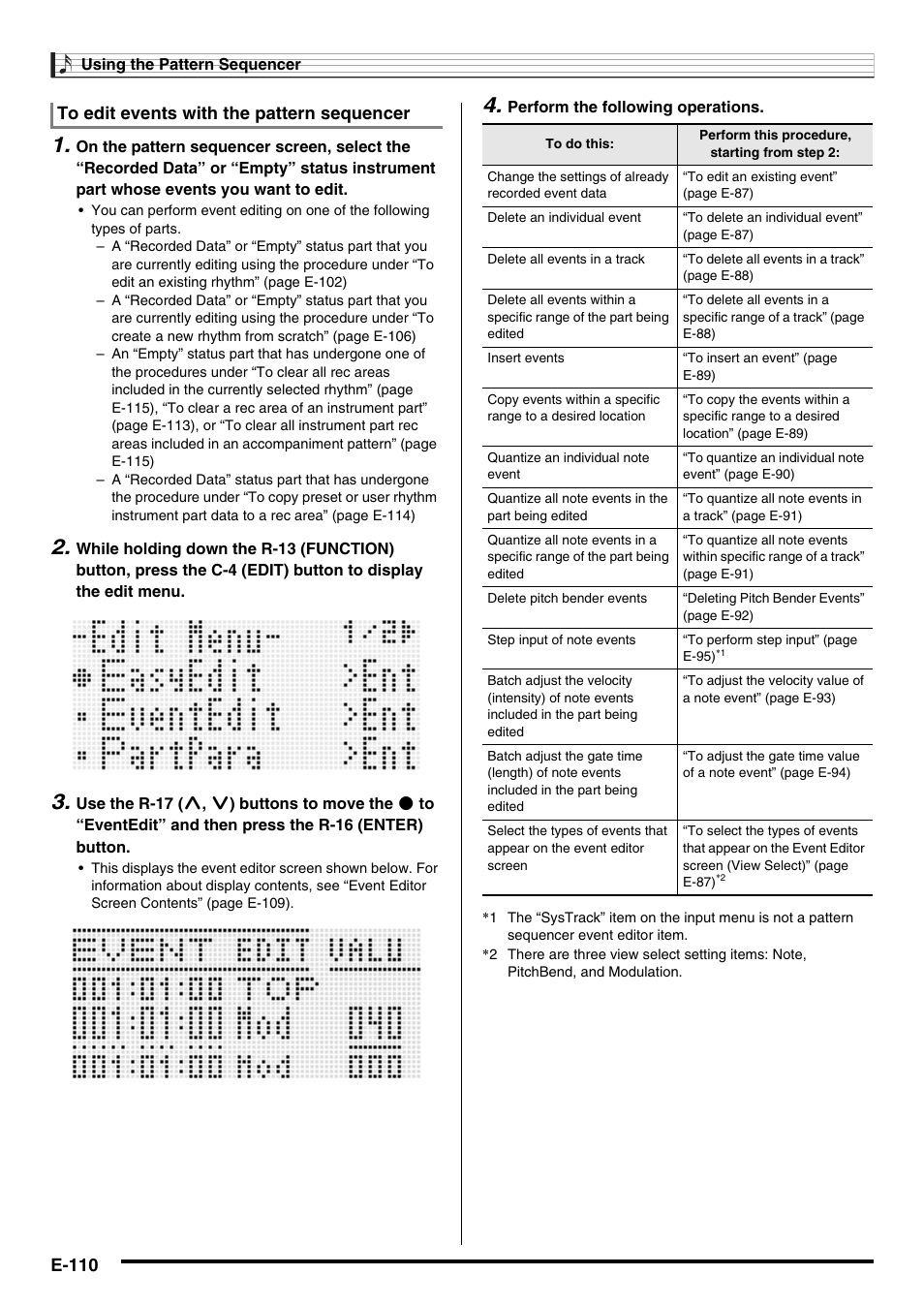 E-110 | Casio AT-5 User Manual | Page 112 / 163