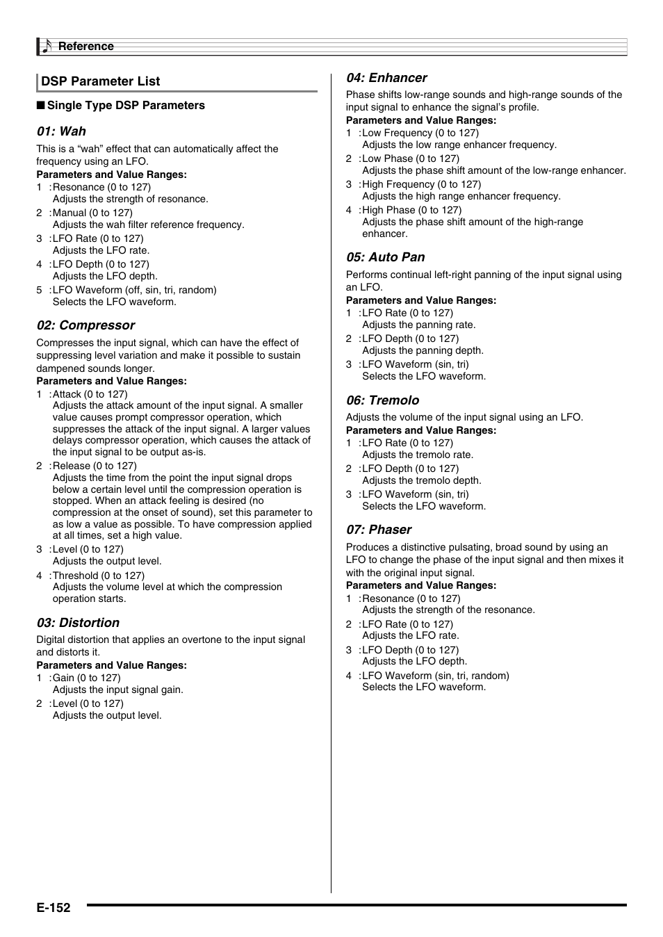Casio AT-5 User Manual | Page 154 / 163