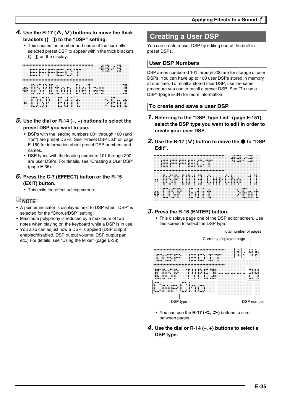 Creating a user dsp | Casio AT-5 User Manual | Page 37 / 163