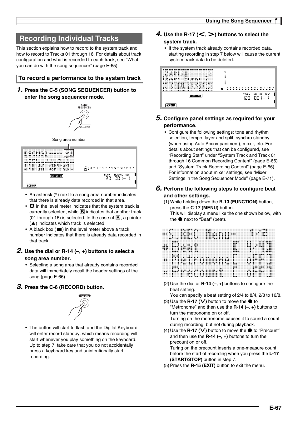 Recording individual tracks | Casio AT-5 User Manual | Page 69 / 163