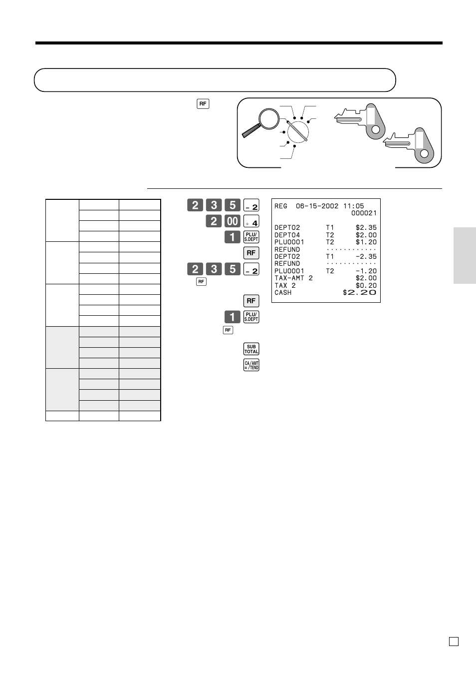 Registering returned goods in the reg mode, Basic operations and setups | Casio CE-T100 User Manual | Page 37 / 92
