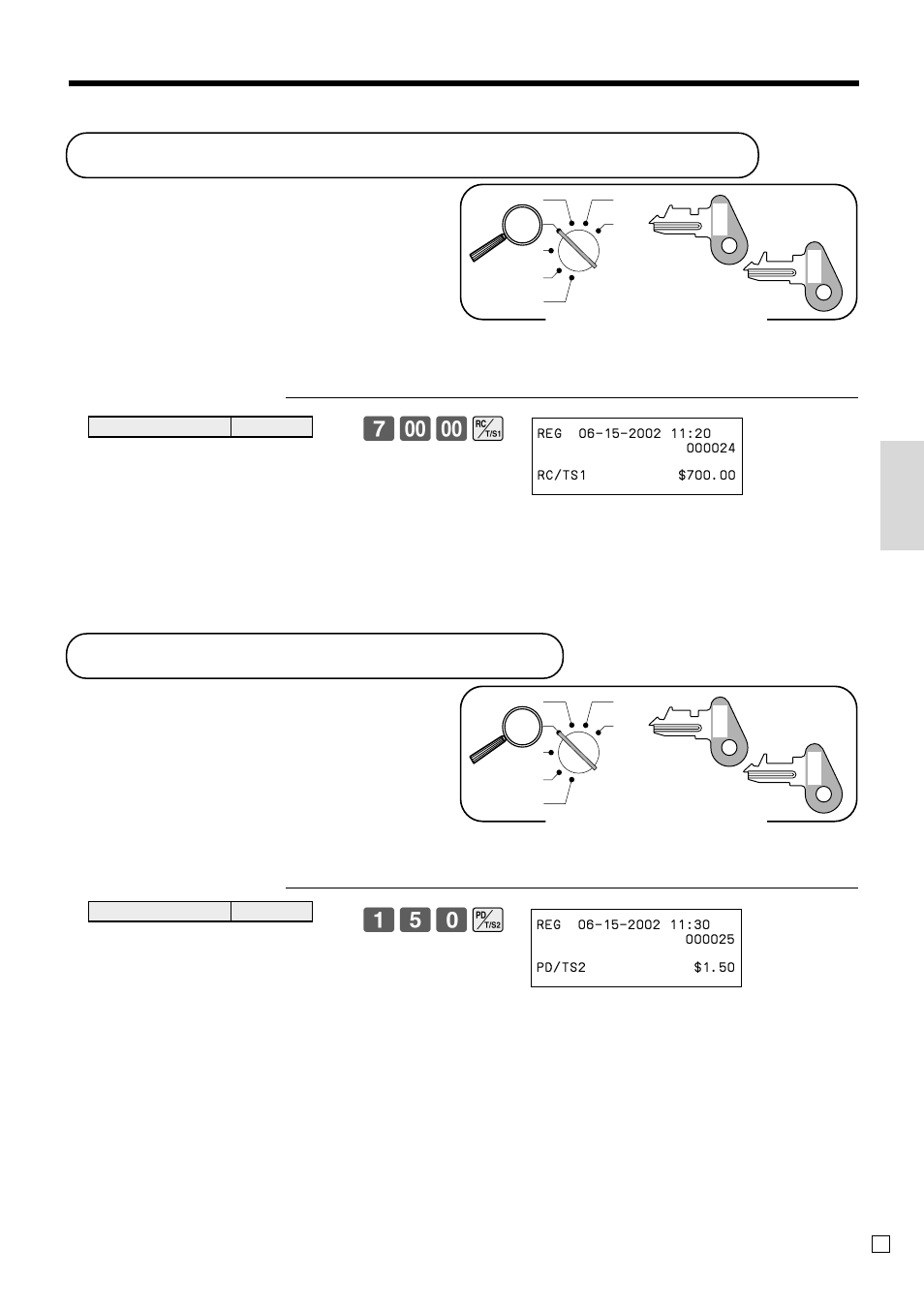 Registering money received on account, Registering money paid out, Basic operations and setups | Casio CE-T100 User Manual | Page 39 / 92