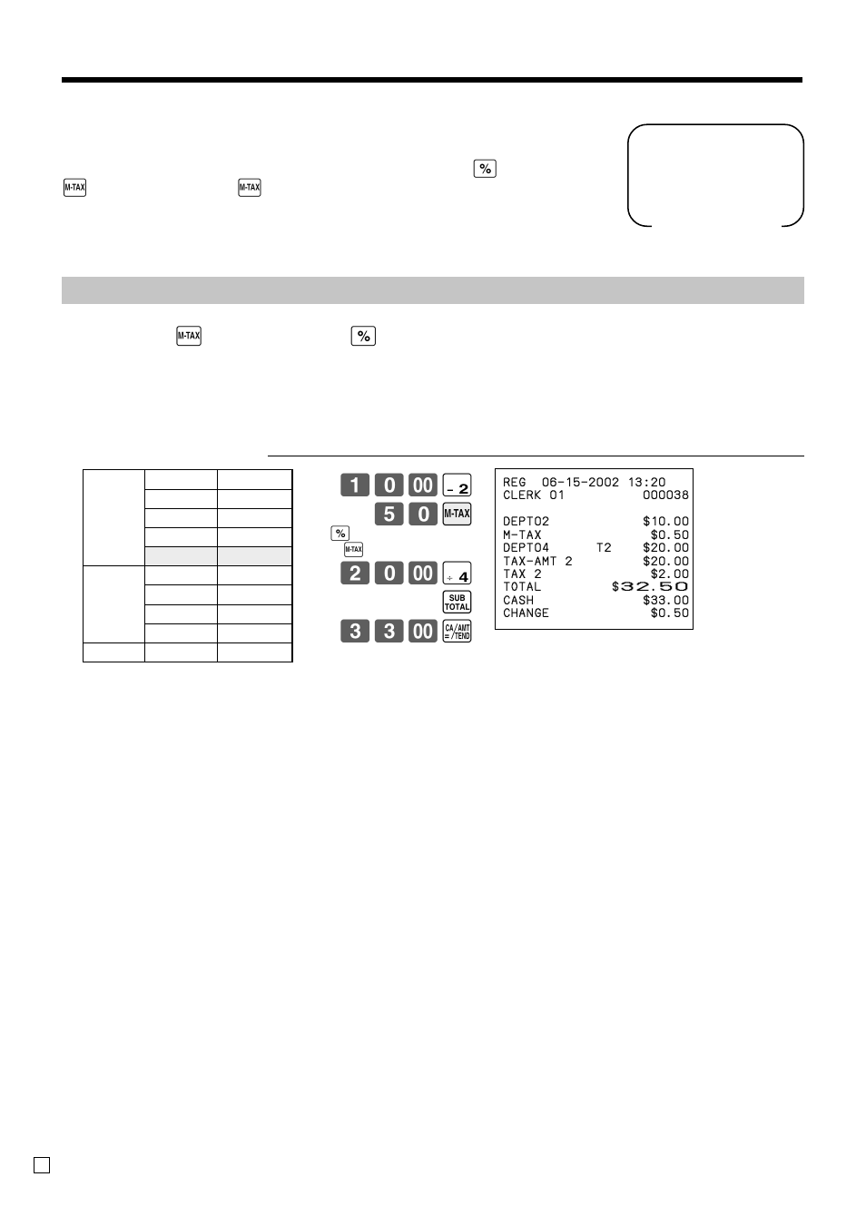 Convenient operations and setups, Registering manual tax | Casio CE-T100 User Manual | Page 66 / 92