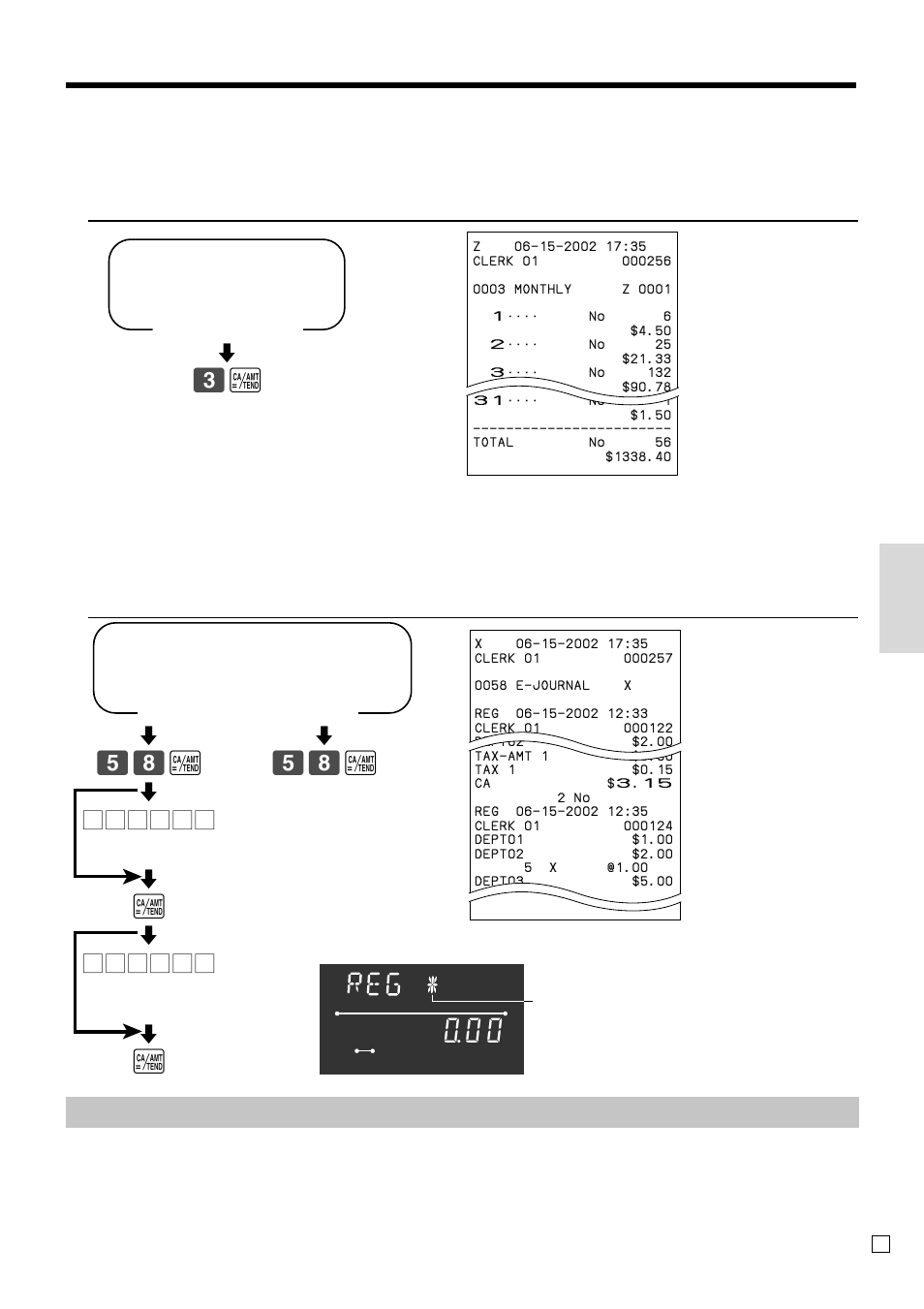 X mode, Z mode, X mode z mode | Con venient operations and setups, 3a read, Reset, 58 a, 58 a read: reset | Casio CE-T100 User Manual | Page 77 / 92
