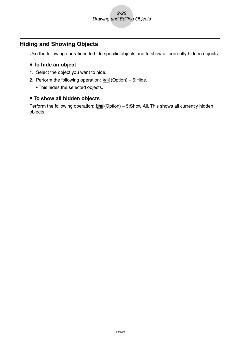Hiding and showing objects | Casio Geometry User Manual | Page 32 / 70