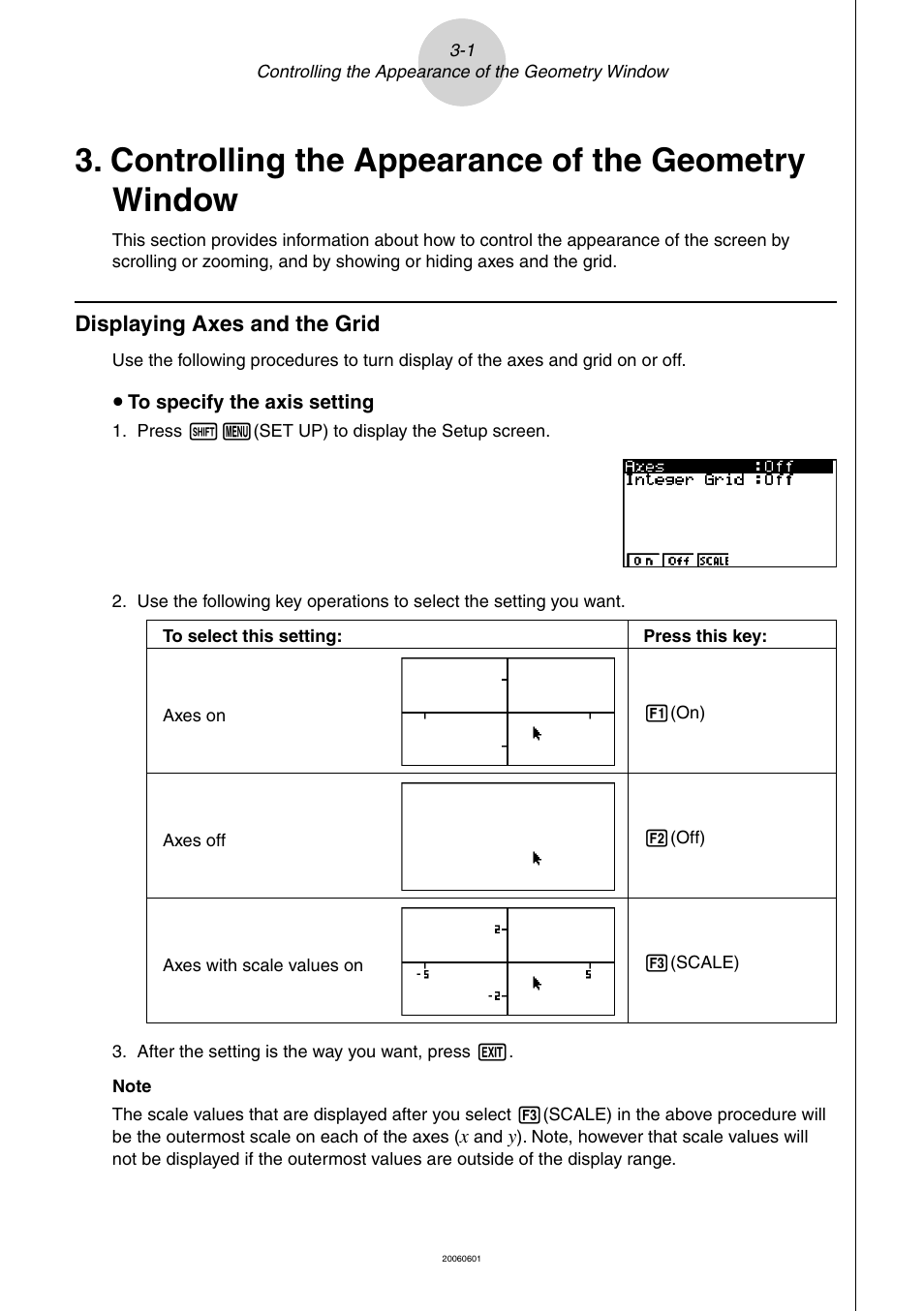 Controlling the appearance of the geometry window, 3 controlling the appearance of the geometry, Window | Casio Geometry User Manual | Page 33 / 70
