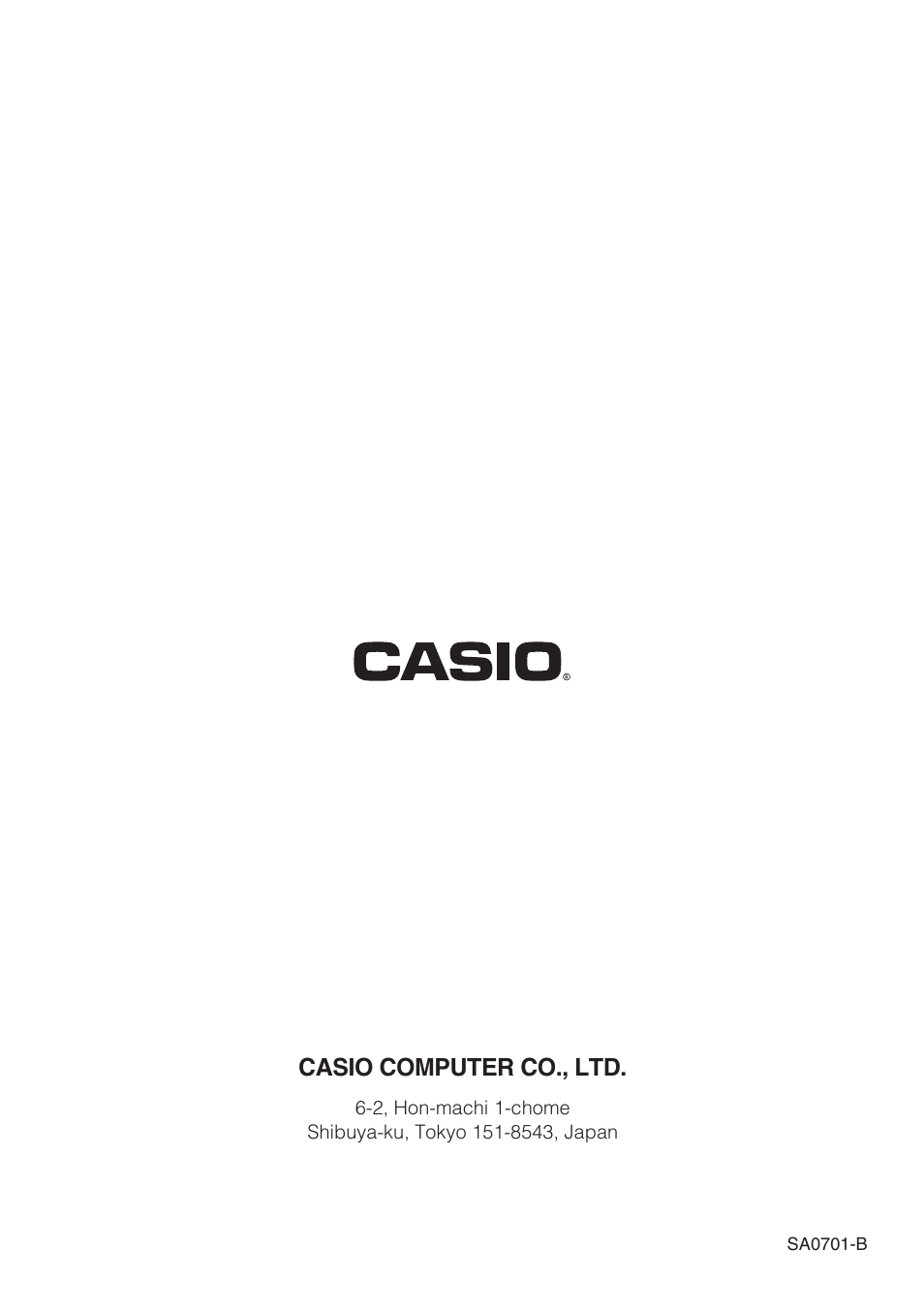 Casio computer co., ltd | Casio Geometry User Manual | Page 70 / 70