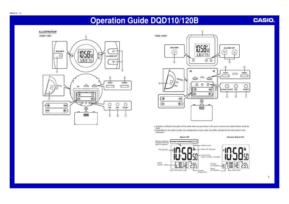 Casio DQD110 User Manual | 4 pages