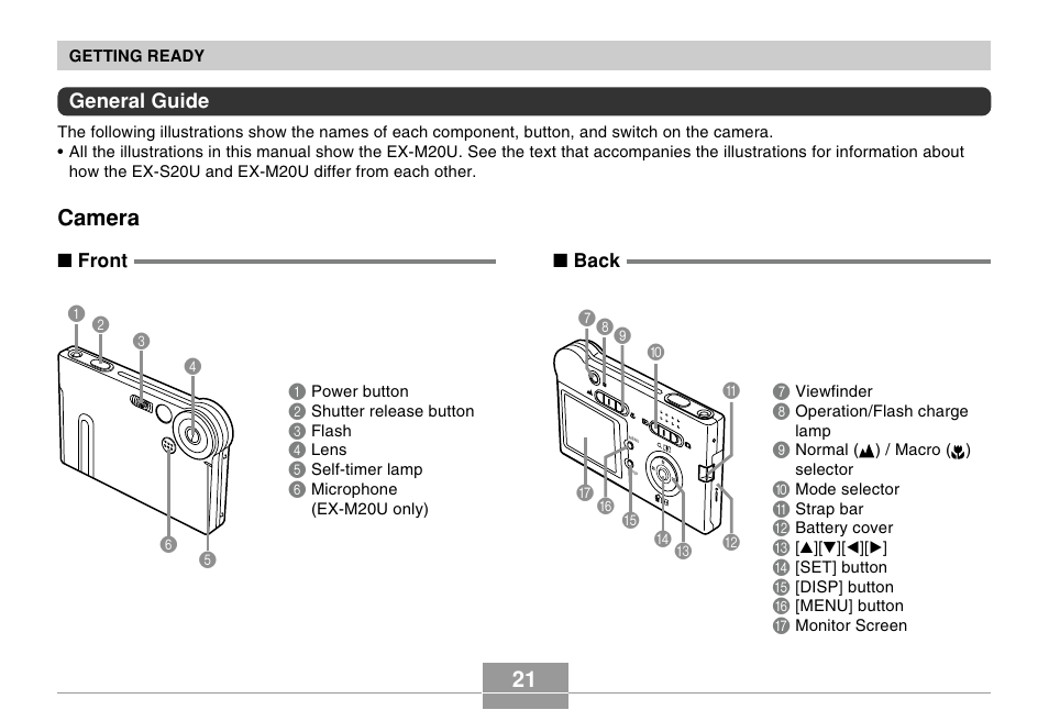 Camera | Casio EX-S20U/EX-M20U User Manual | Page 21 / 54