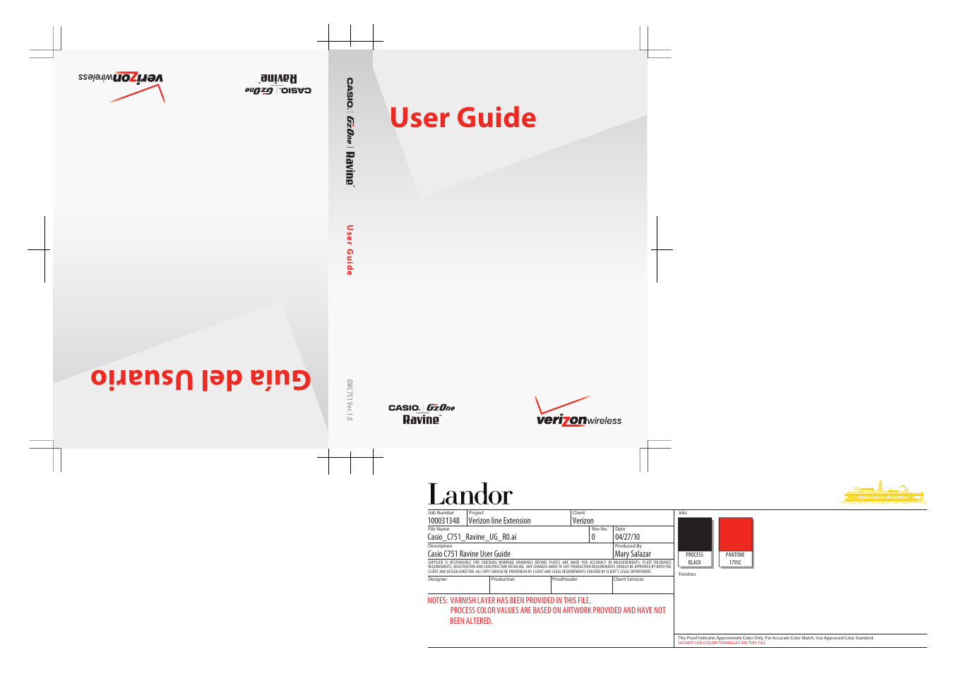 Casio G'zOne Ravine User Manual | 212 pages