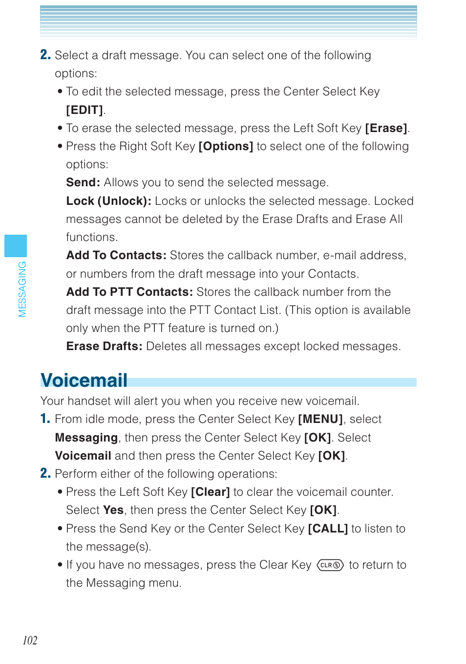 Voicemail | Casio G'zOne Ravine User Manual | Page 103 / 212
