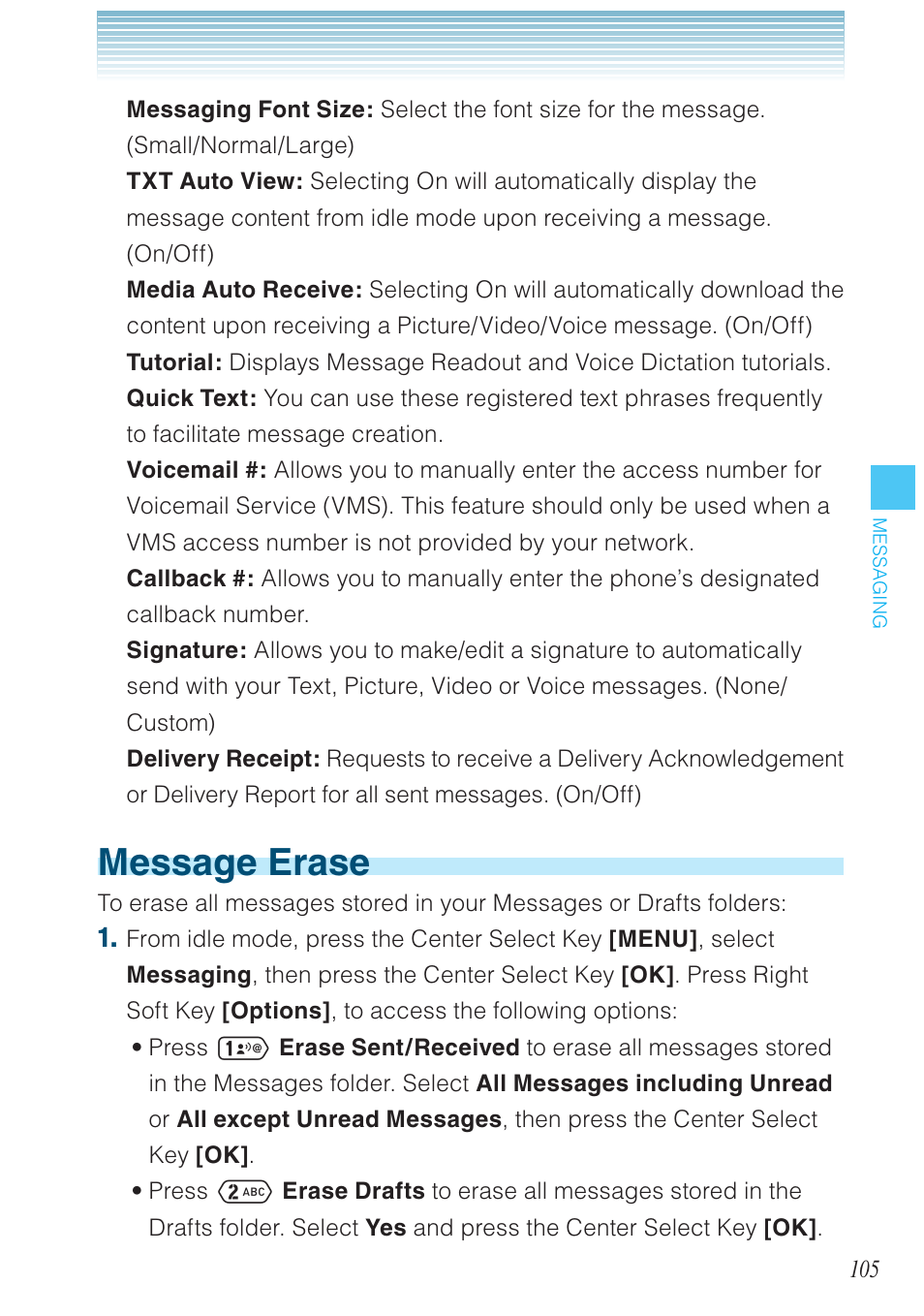 Message erase | Casio G'zOne Ravine User Manual | Page 106 / 212