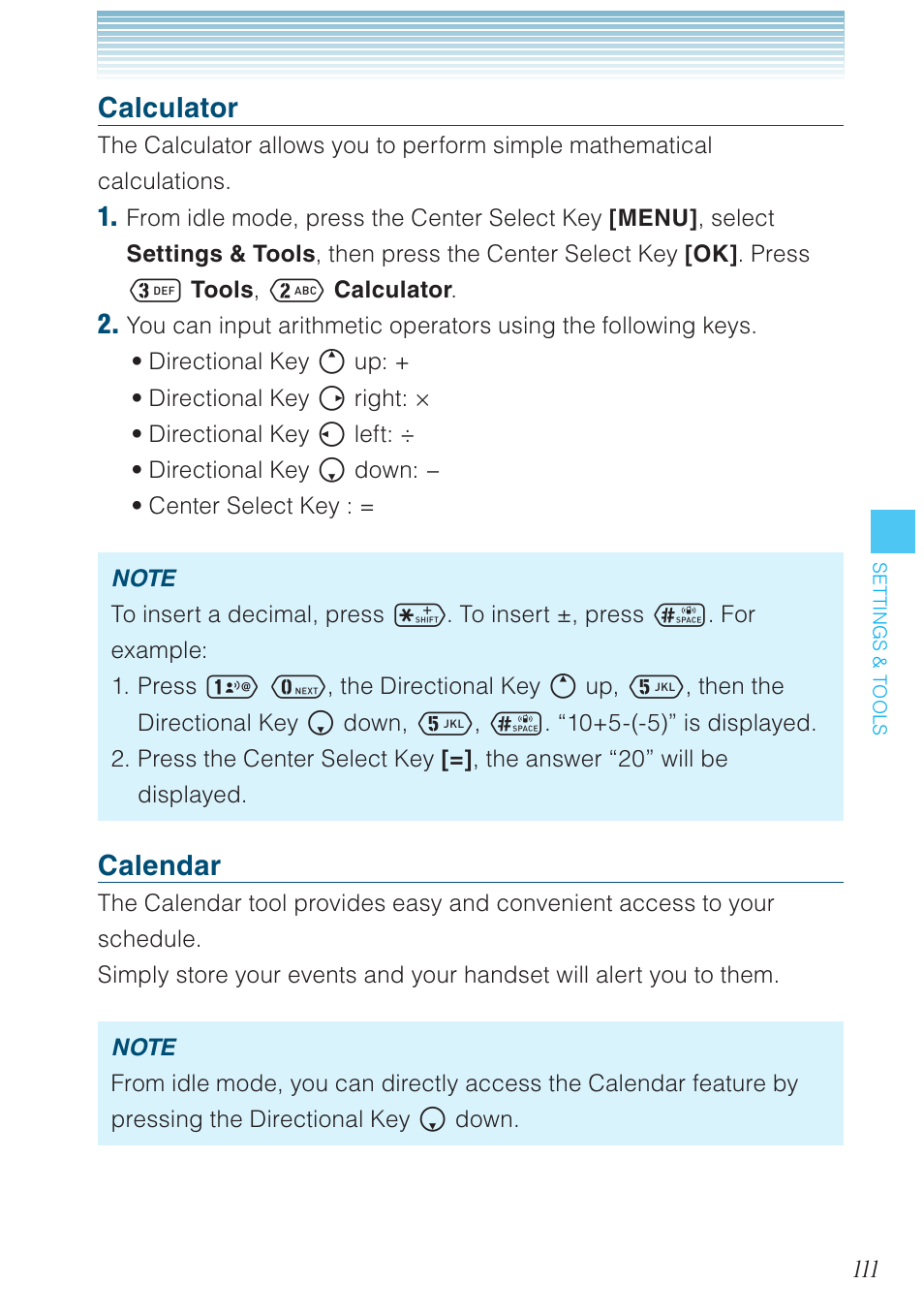 Calculator, Calendar | Casio G'zOne Ravine User Manual | Page 112 / 212