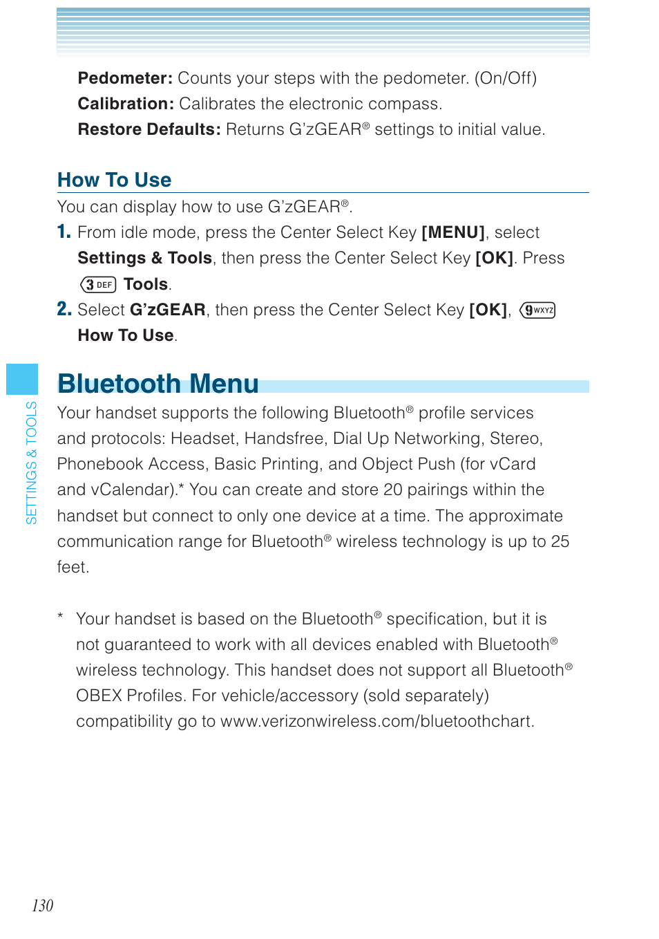 Bluetooth menu, How to use | Casio G'zOne Ravine User Manual | Page 131 / 212
