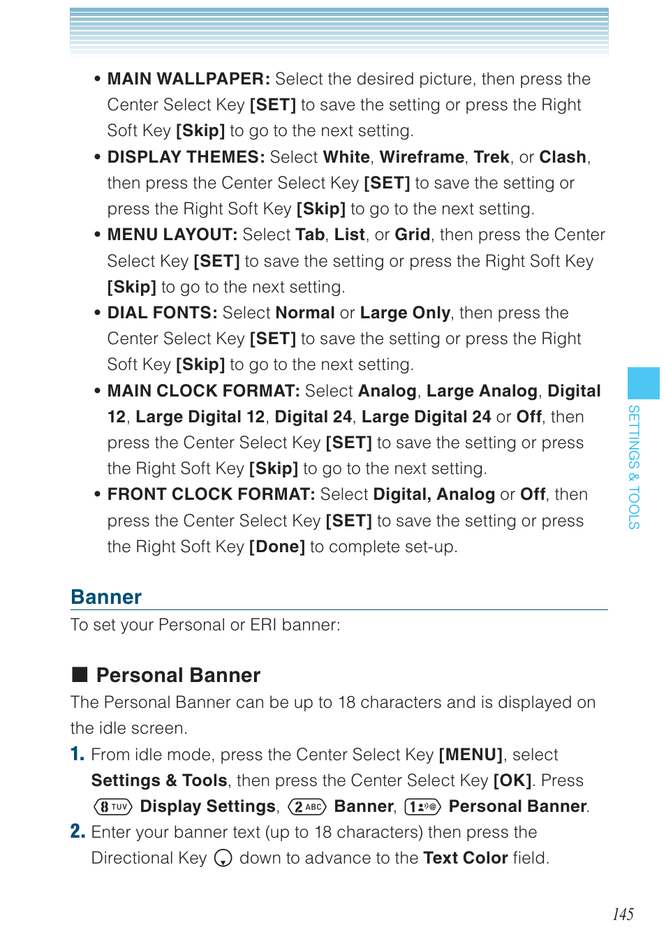 Banner, Personal banner | Casio G'zOne Ravine User Manual | Page 146 / 212