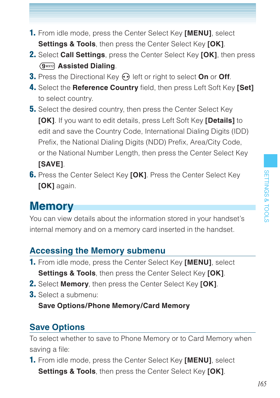 Save options | Casio G'zOne Ravine User Manual | Page 166 / 212