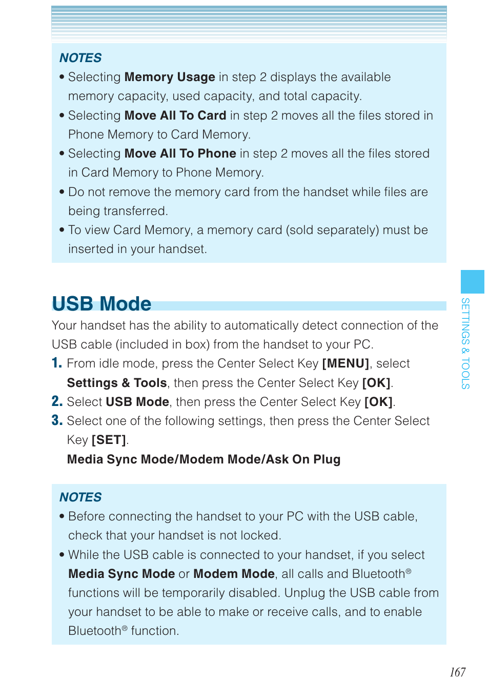 Usb mode | Casio G'zOne Ravine User Manual | Page 168 / 212
