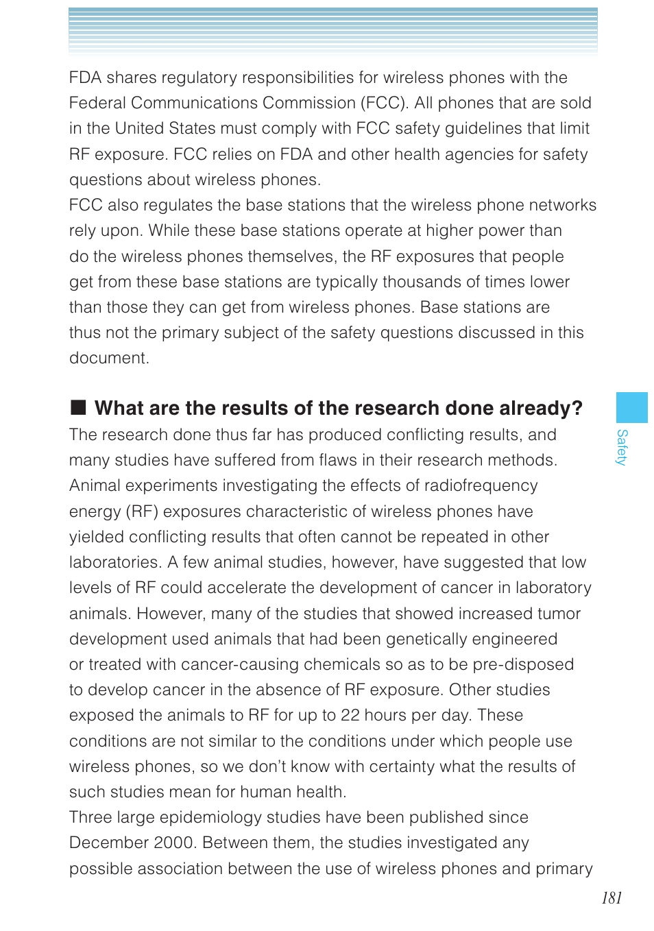 What are the results of the research done already | Casio G'zOne Ravine User Manual | Page 182 / 212