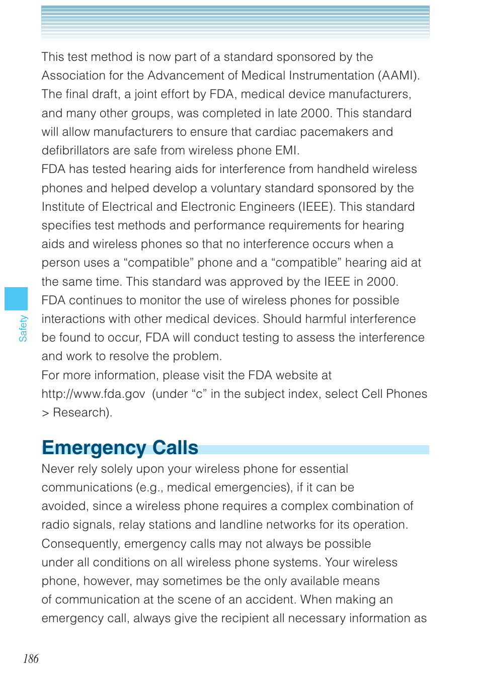Emergency calls | Casio G'zOne Ravine User Manual | Page 187 / 212
