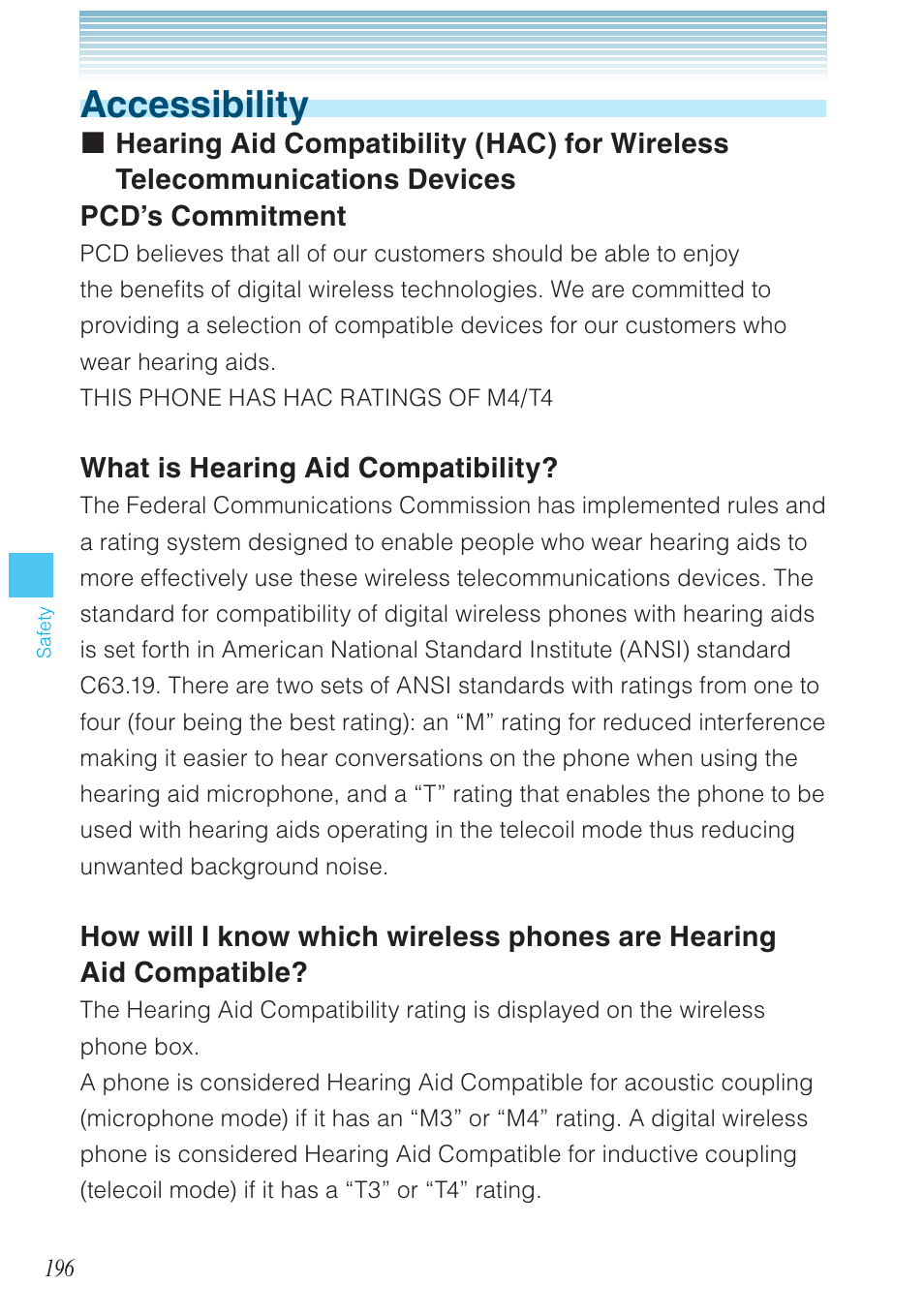 Accessibility, What is hearing aid compatibility | Casio G'zOne Ravine User Manual | Page 197 / 212