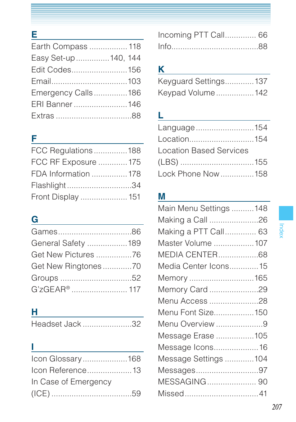 Casio G'zOne Ravine User Manual | Page 208 / 212