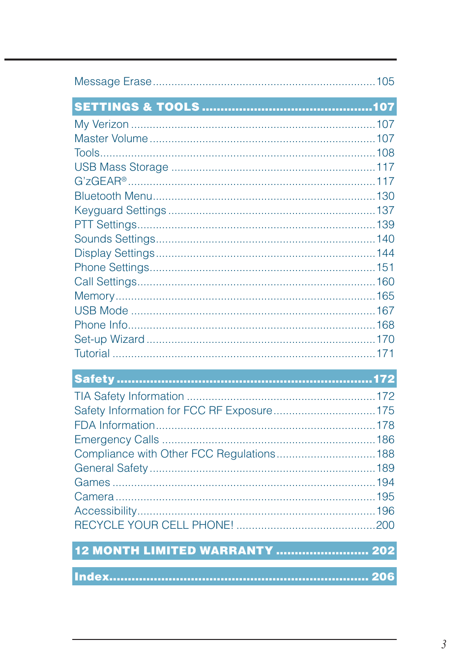 Casio G'zOne Ravine User Manual | Page 4 / 212