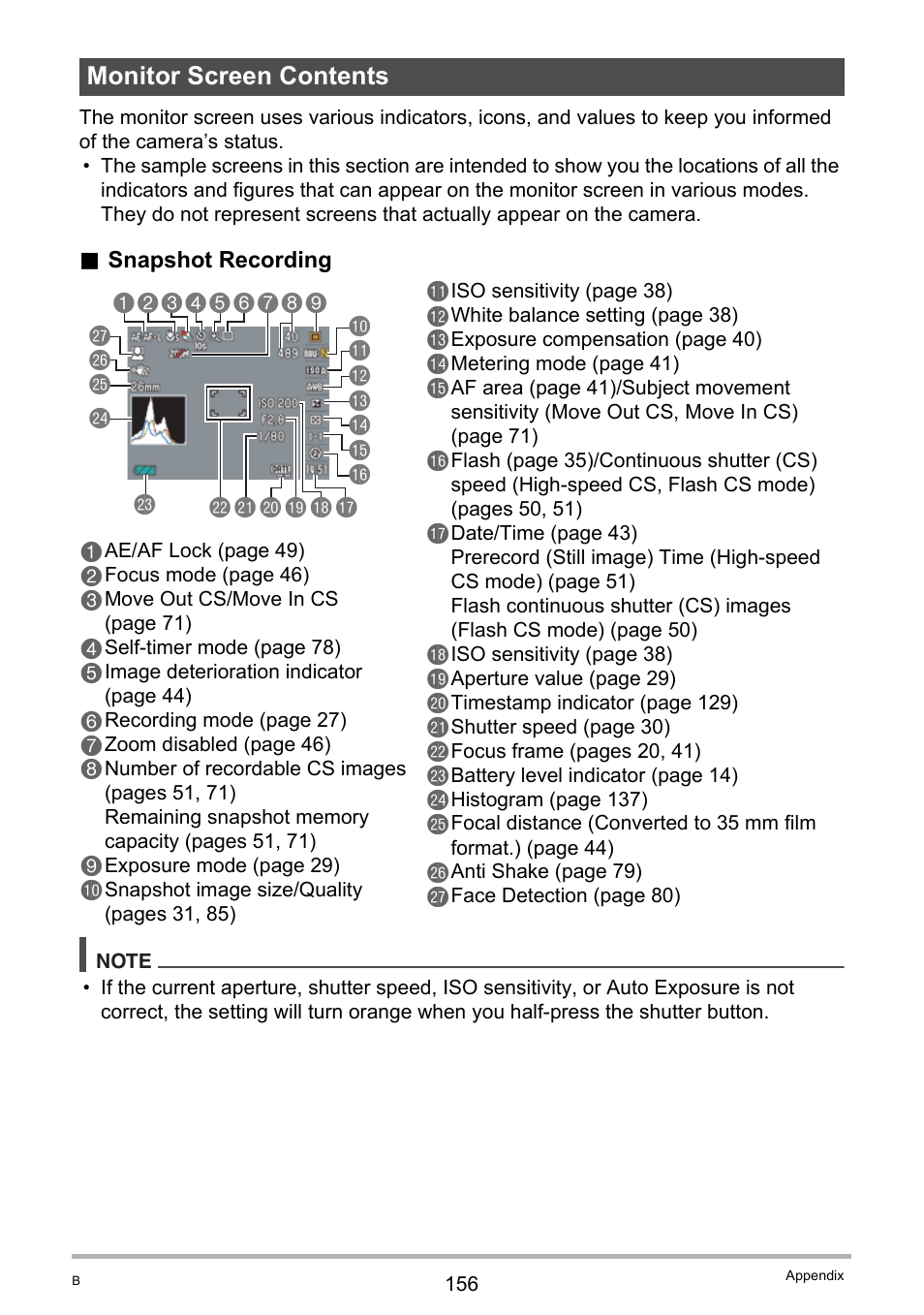 Monitor screen contents | Casio EXILIM EX-FH20 User Manual | Page 156 / 176