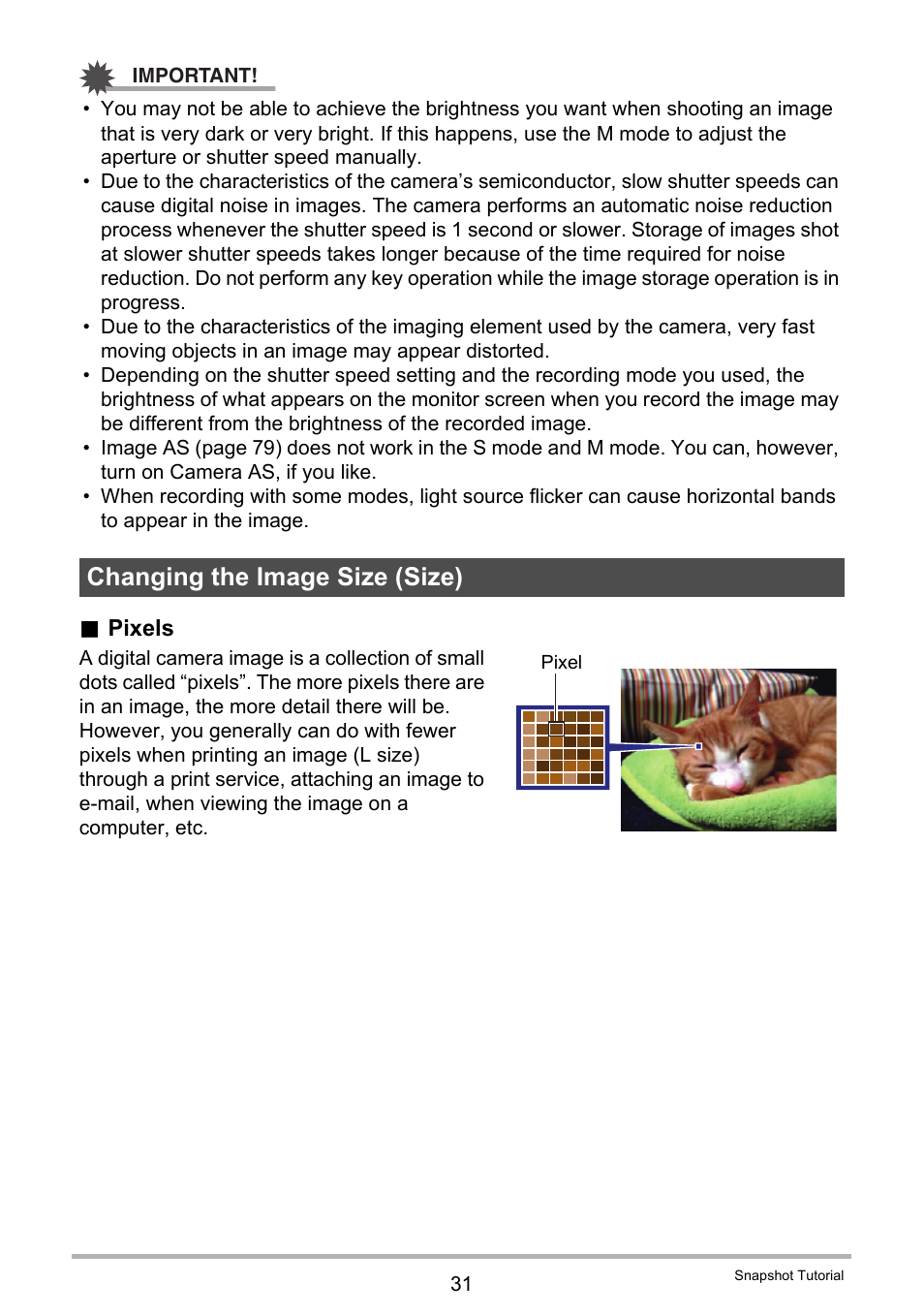 Changing the image size (size) | Casio EXILIM EX-FH20 User Manual | Page 31 / 176