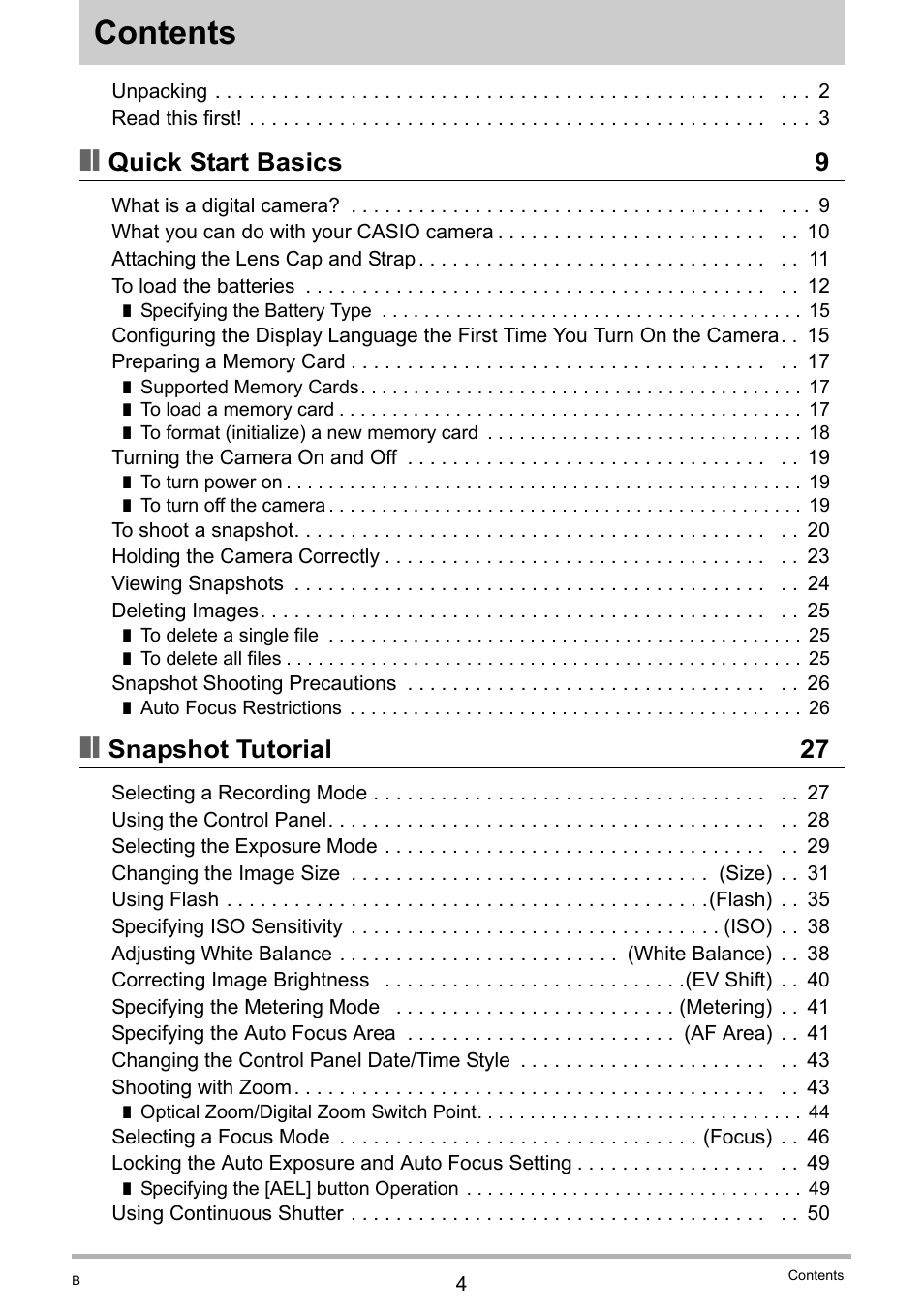 Casio EXILIM EX-FH20 User Manual | Page 4 / 176