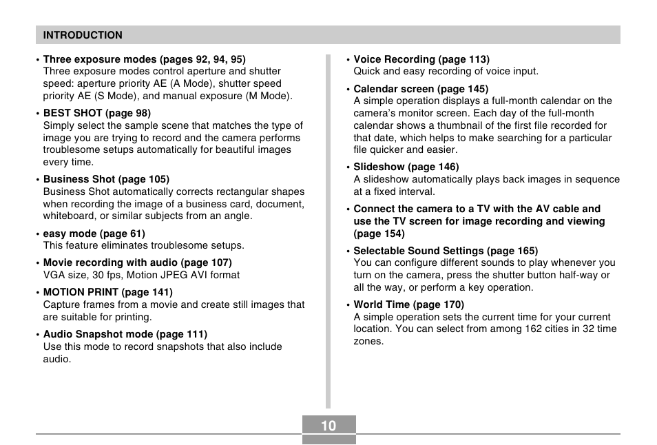 Casio EX-Z110 User Manual | Page 10 / 242