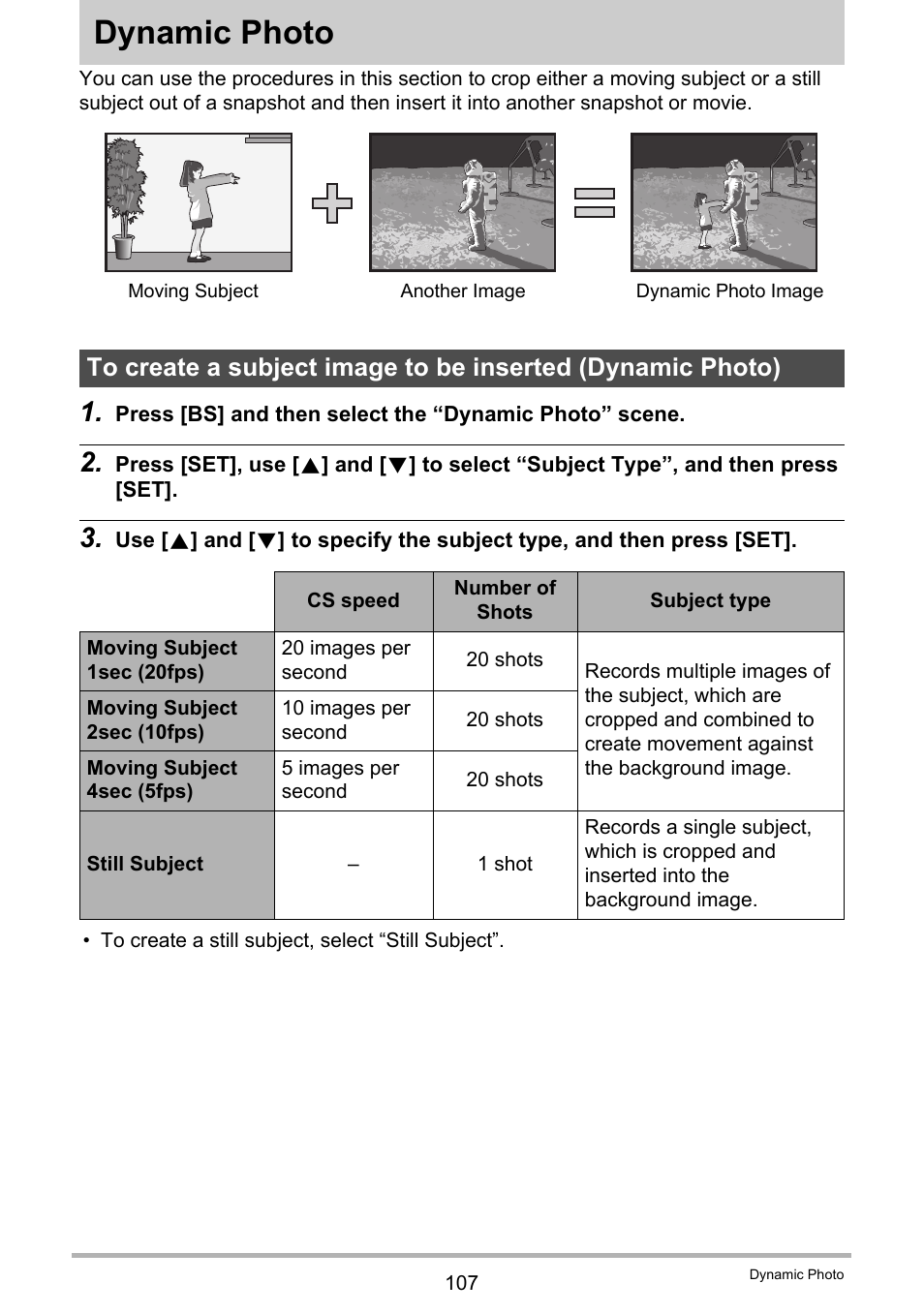 Dynamic photo | Casio EX-Z2000 User Manual | Page 107 / 195