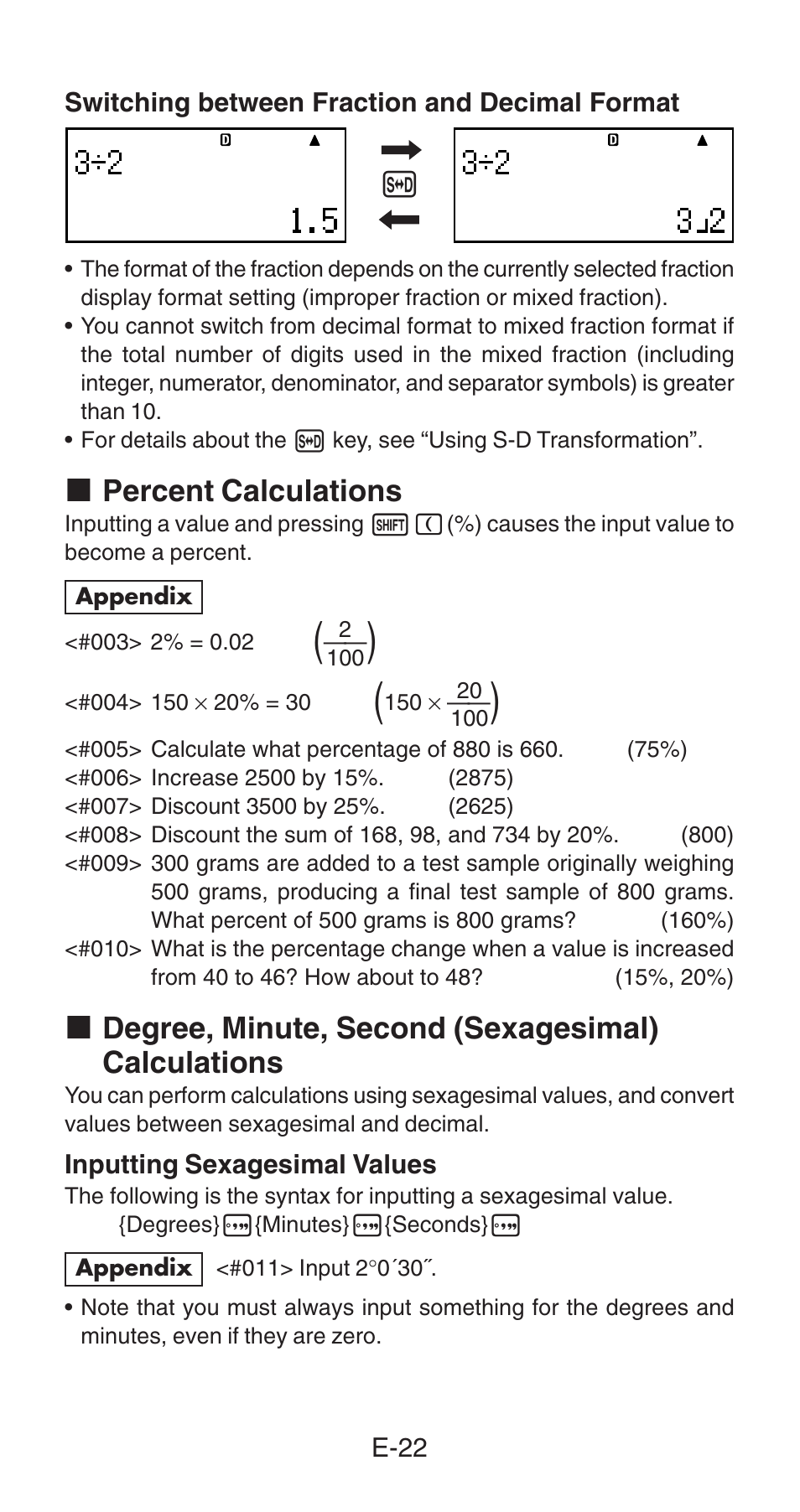 K percent calculations | Casio fx-115ES User Manual | Page 24 / 75