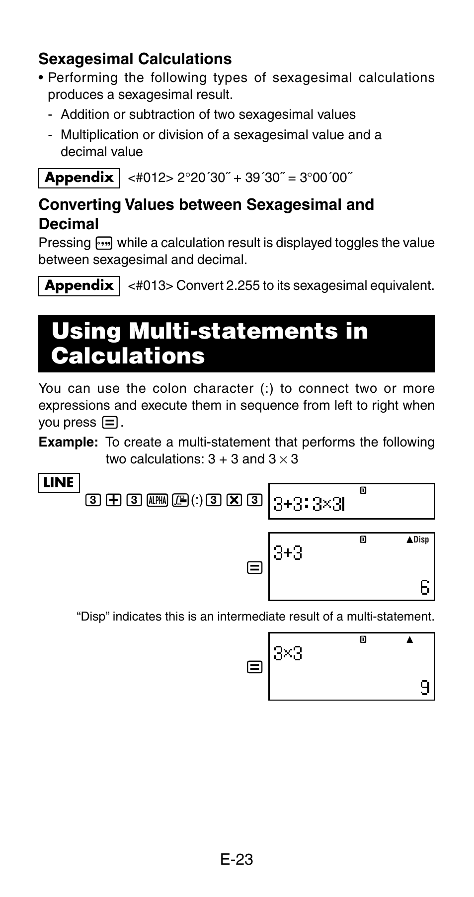 Using multi-statements in calculations | Casio fx-115ES User Manual | Page 25 / 75
