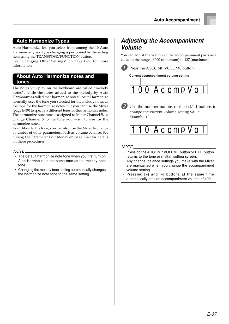 A c 1 1 0 m, A c 1 0 0 m, Vl o o | Casio PX410R User Manual | Page 39 / 100