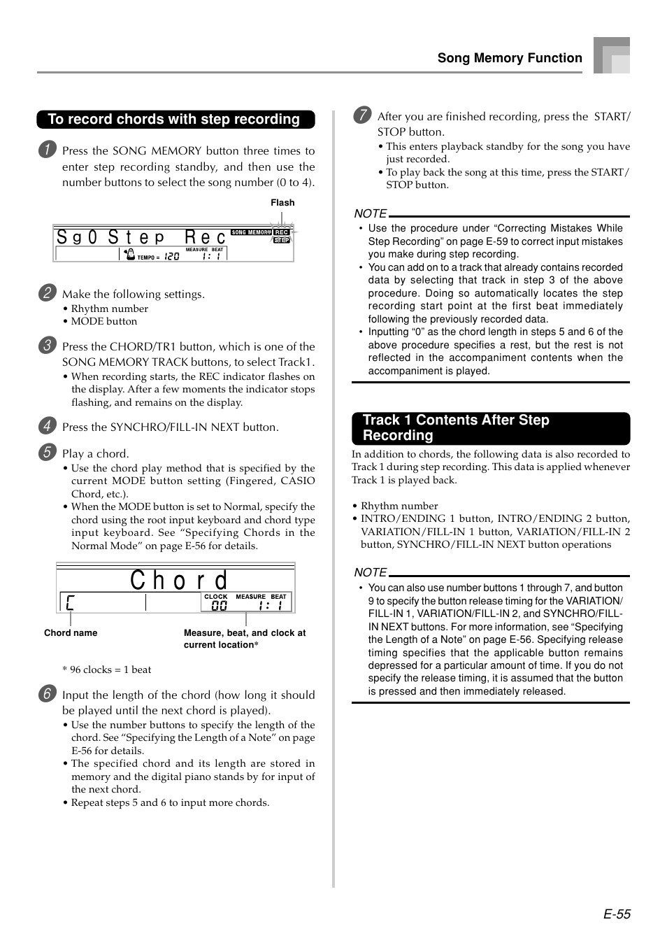 S t e s, R e c | Casio PX410R User Manual | Page 57 / 100