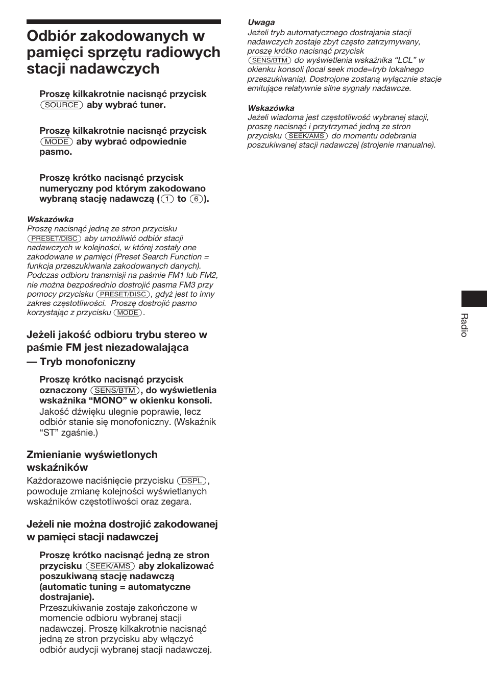 Sony XR-C453RDS User Manual | Page 31 / 120