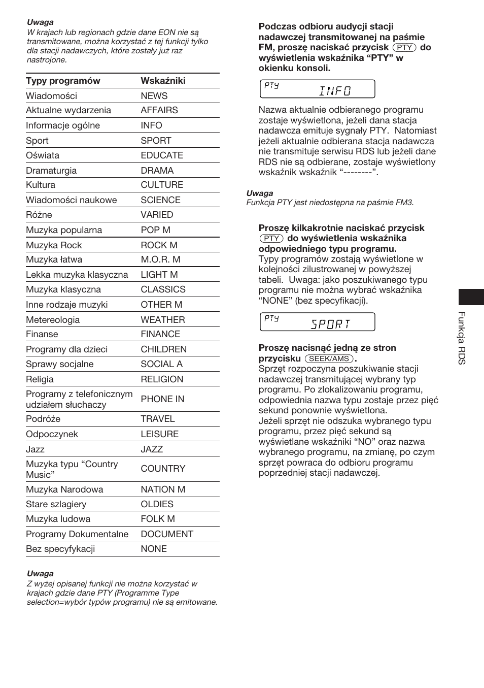 Info | Sony XR-C453RDS User Manual | Page 35 / 120