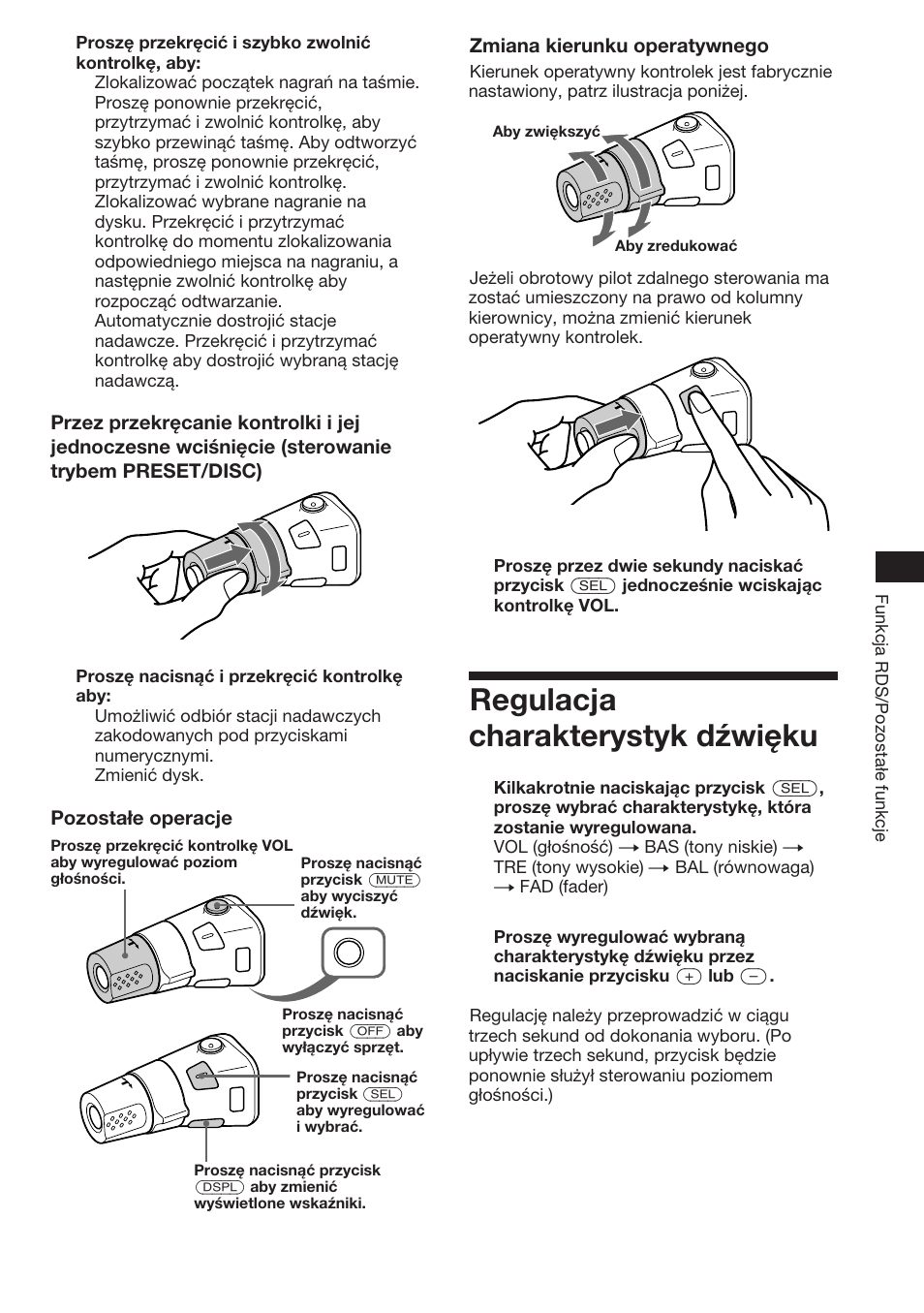 Regulacja charakterystyk dźwięku | Sony XR-C453RDS User Manual | Page 37 / 120