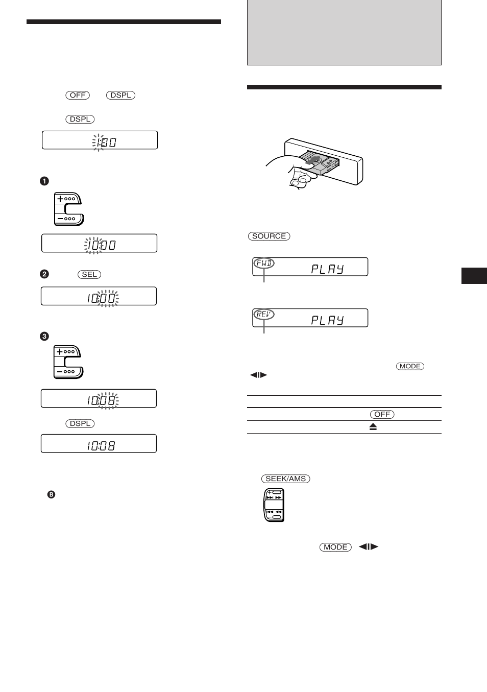 Cassette player, Listening to a tape, Setting the clock | Sony XR-C453RDS User Manual | Page 5 / 120