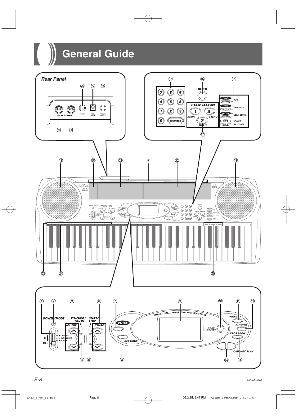 General guide | Casio LK-43 User Manual | Page 10 / 44