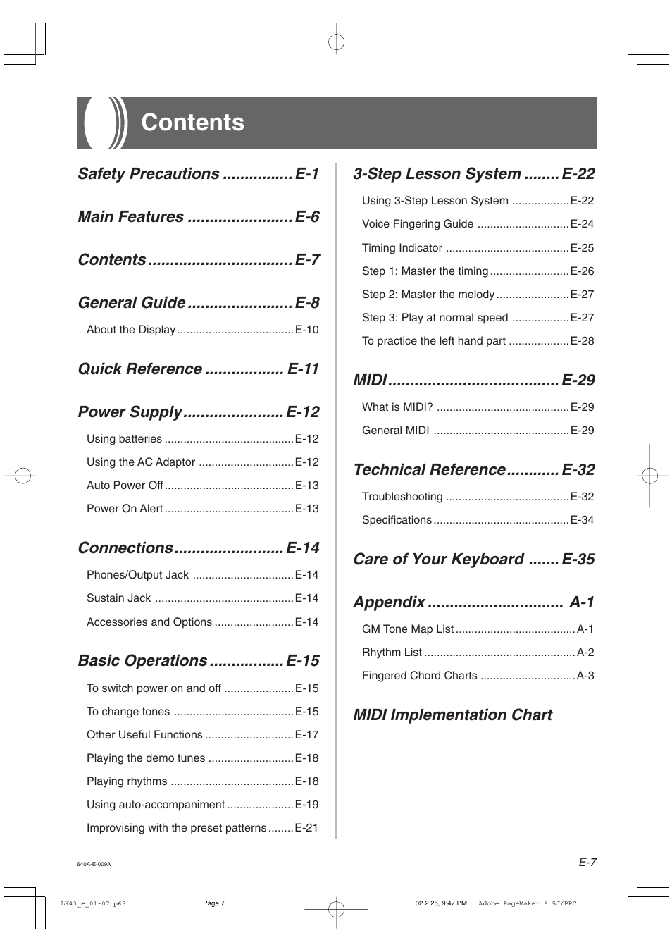 Casio LK-43 User Manual | Page 9 / 44